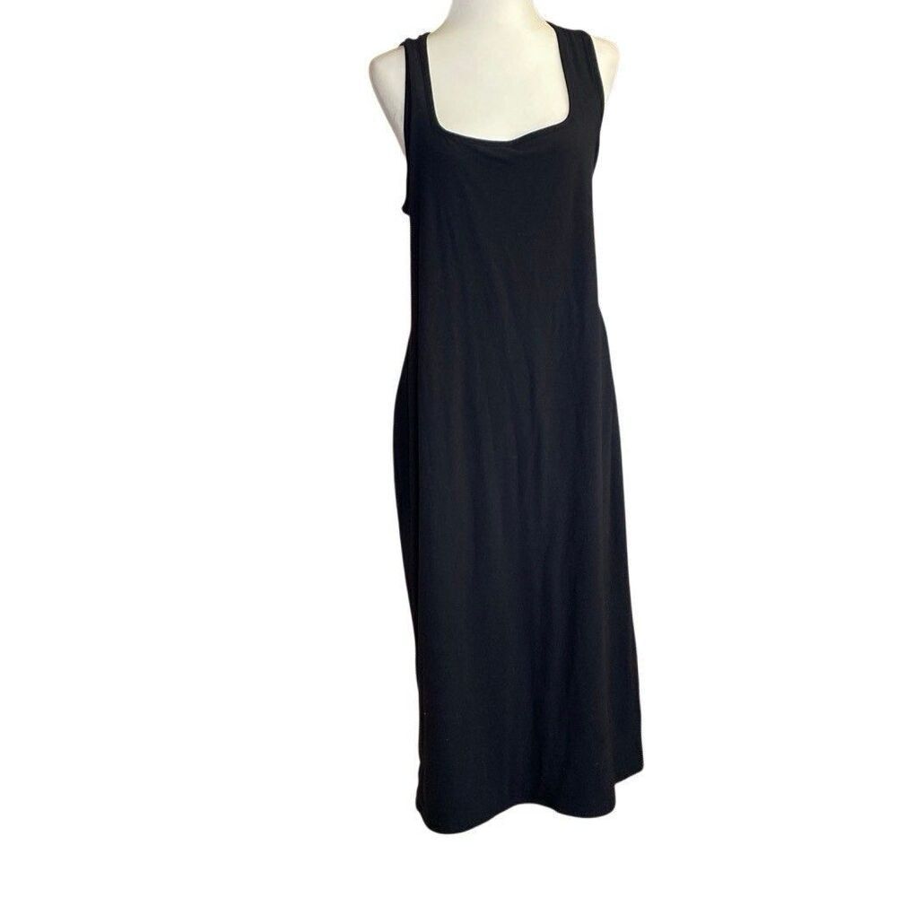 Good American Modern Tank Dress Women's 3XL Black Sleeveless Maxi Square Neck
